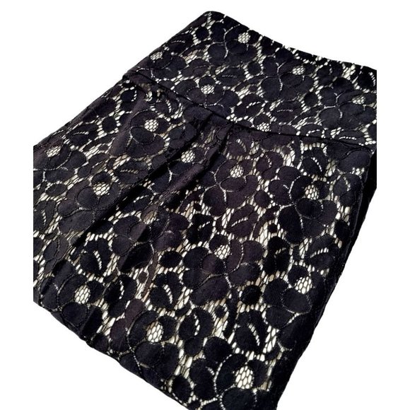 PORTMANS Black / White Lace Overlay Straight Back Split Pencil Skirt - Size 10 - Picture 6 of 9
